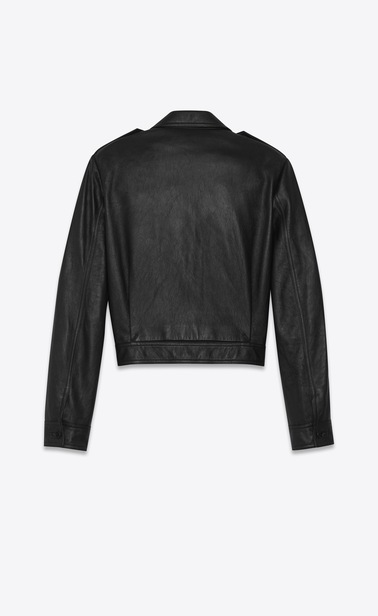 Black leather aviator jacket